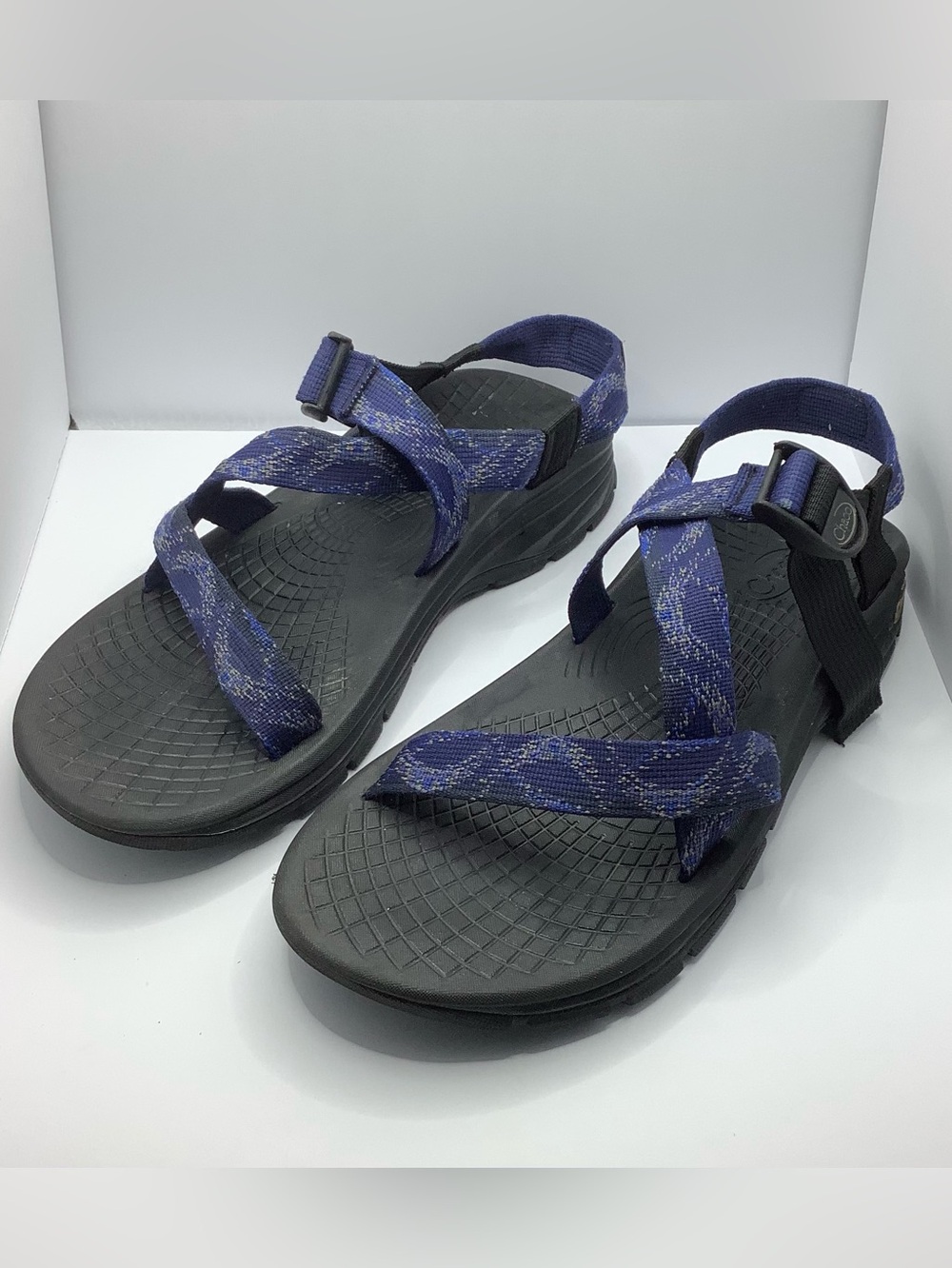 Chaco Men's Black Sandals with Blue Straps